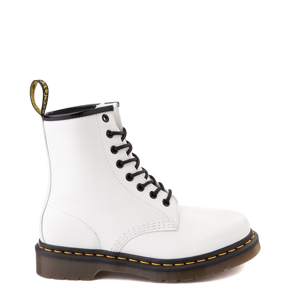 Dr. Martens | 1460 Smooth White Leather Combat Boots - Picture 2 of 3